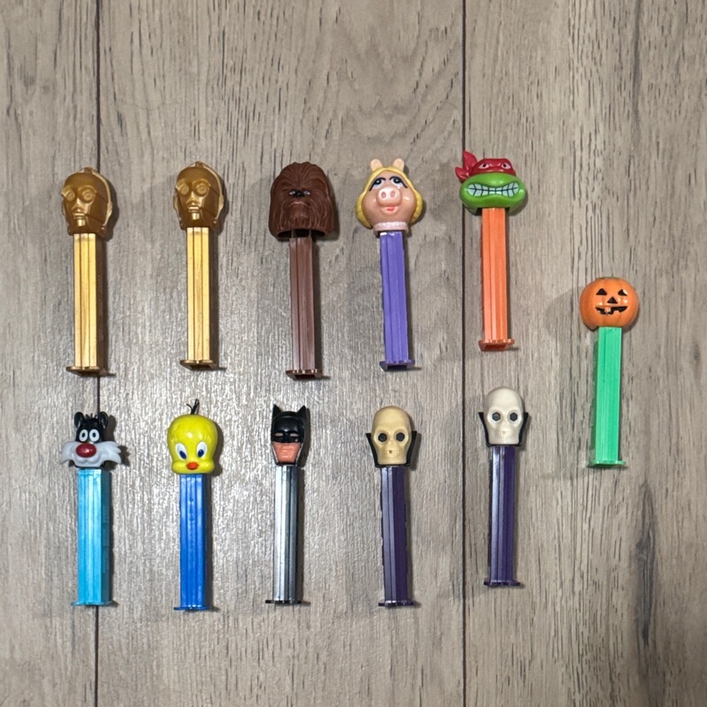 Vintage Pez Dispensers Lot of 11 Collectibles Star Wars Ninja Turtles Batman
